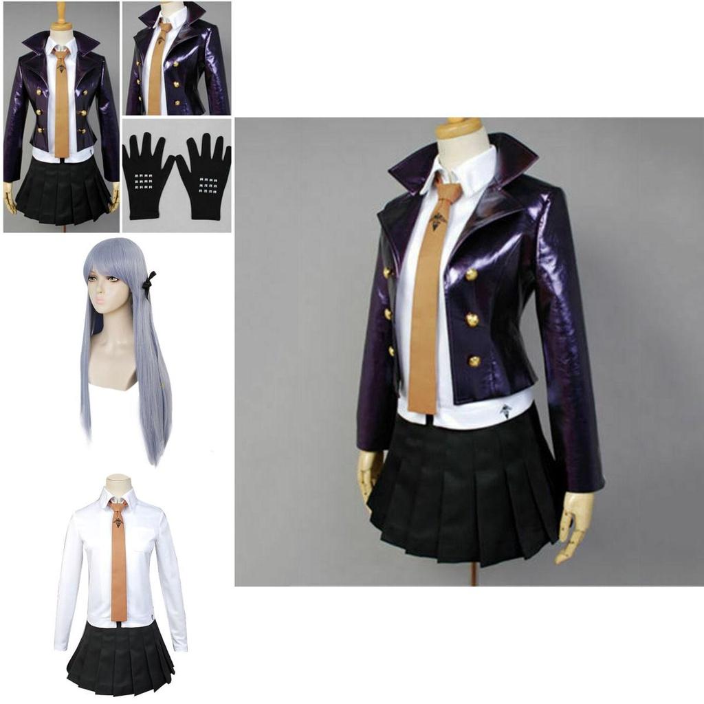 Danganronpa Kyoko Kirigiri Costume Dress Set With Elegant Uniform Style And Gloves