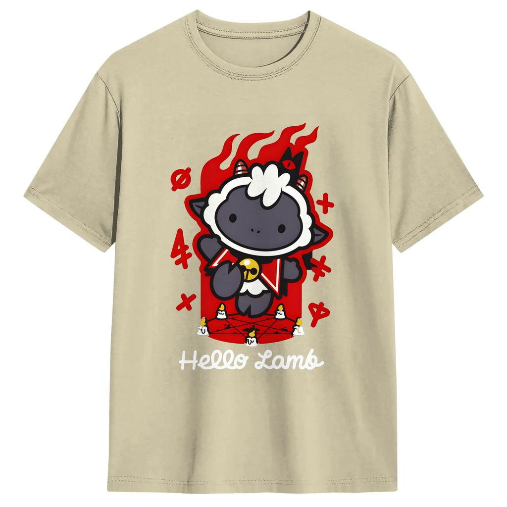 Unisexs TShirts Cult of The Lamb Funny 100 Cotton Tee Shirt Short Sleeve Game T Shirt O Neck Tops Gift Idea