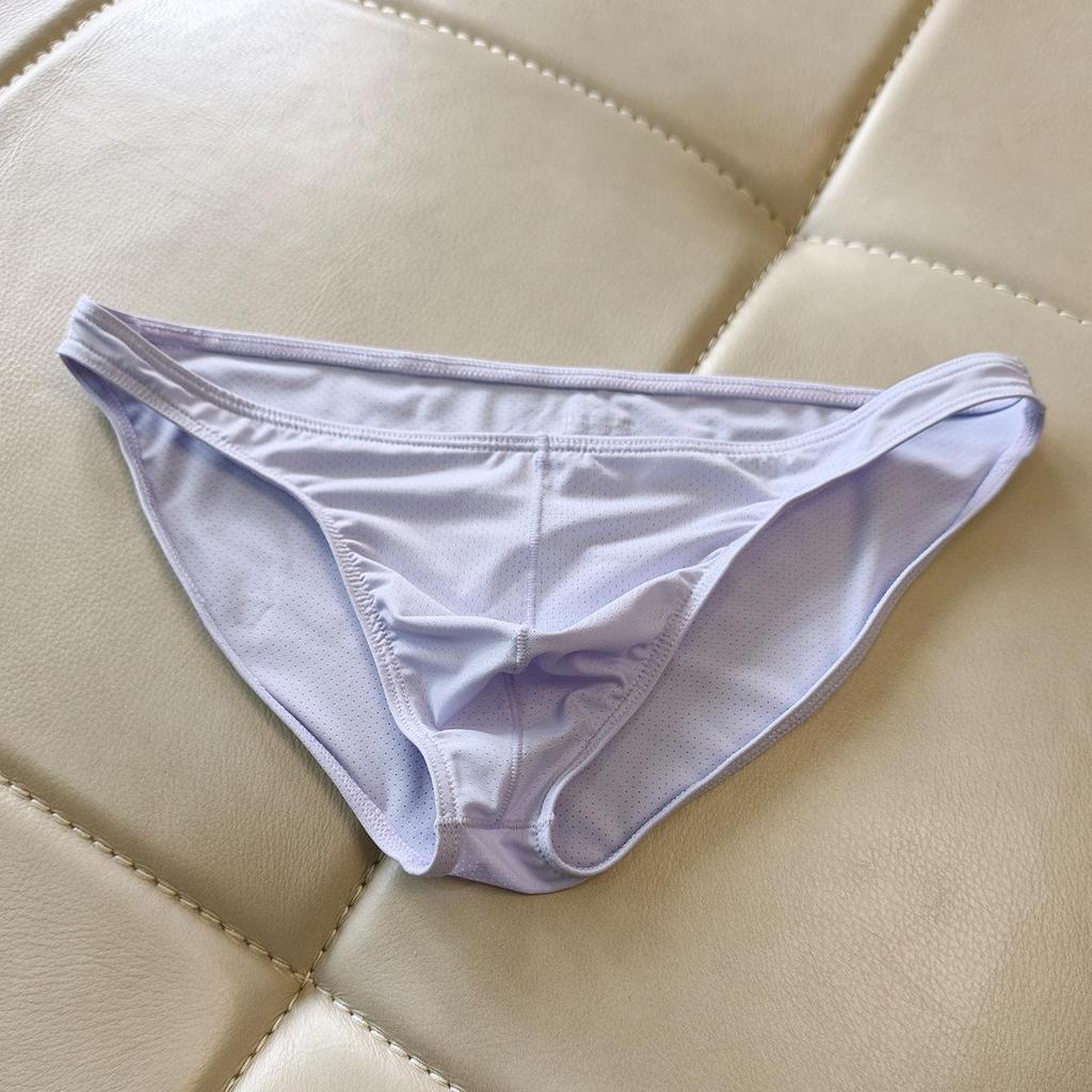 Men's Quick-Dry Mesh Briefs with Enhancing Pouch, Low-Rise, Breathable, Comfortable T-Back Underwear