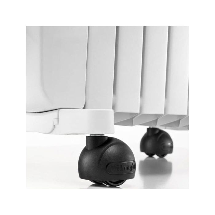 Radiador Eléctrico DeLonghi TRD50615E 1500W compacto con termostato programable y ruedas Smart Set