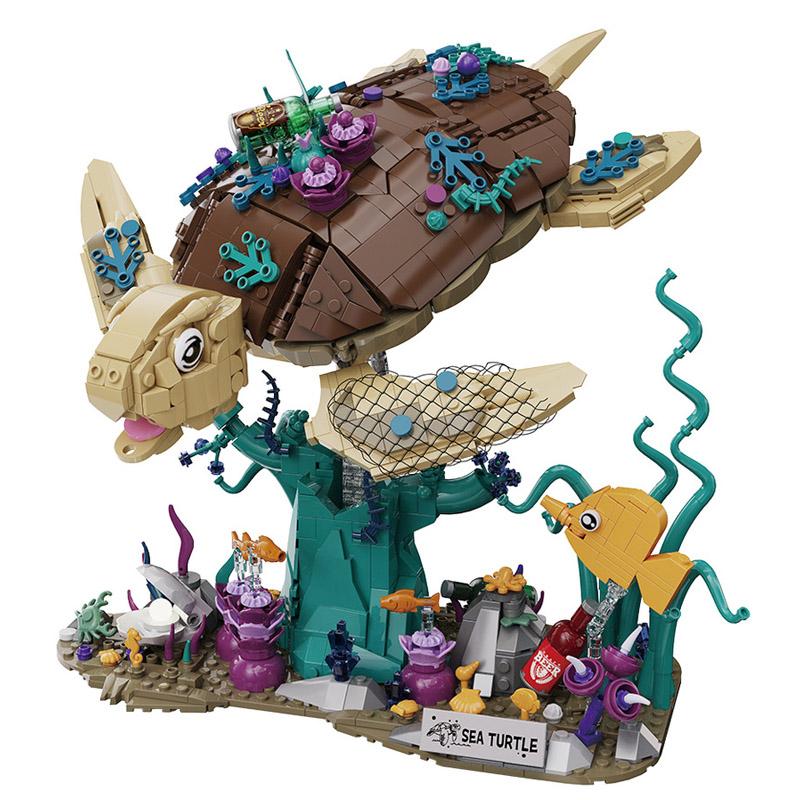 Creatieve 1271 stuks Onderwater Wereld Zee Schildpad Model Bouwstenen Bakstenen Set MOC Assembleren Schildpad Blok Speelgoed Voor Kinderen Cadeaus