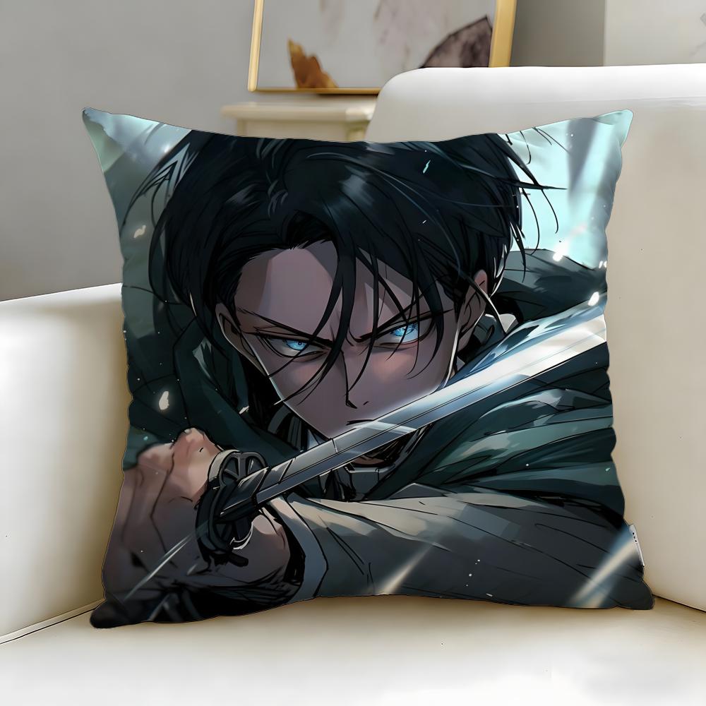 Popular Anime Character Levi Ackerman Cushion Cover Soft  EasyWash Pillow Case  Versatile for Couch Bed Travel and Office