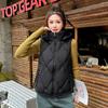 Small Loose Ladies Short Cotton Vest Vest Autumn and Winter Versatile Vest Jacket Vest Foreign Style