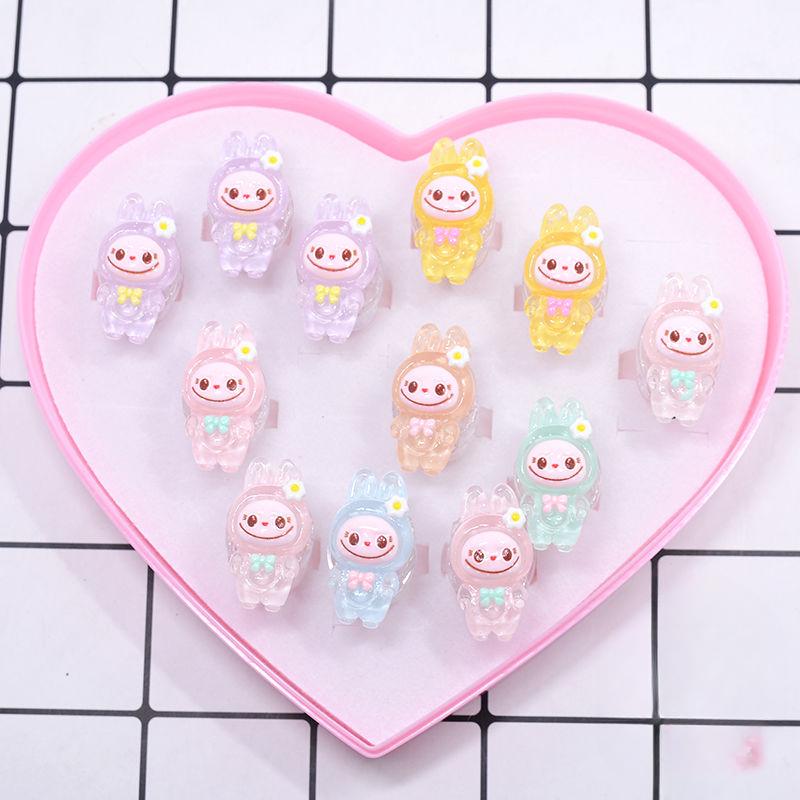 Switch Flashing Light Ring, Cute Children's Luminous Ring, Princess Night Light Small Gift