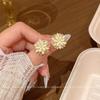 Korean version of light luxury zircon opal flower earrings women's exquisite high-end stud earrings retro temperament ear jewelry
