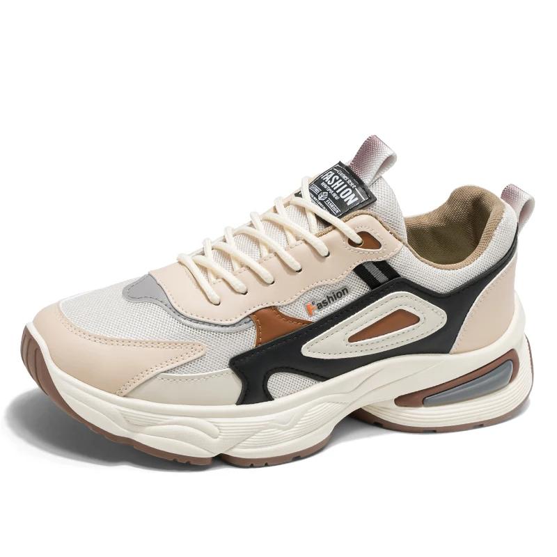 

Модные новые мужские кроссовки высокого качества из сетчатой ткани, дышащие спортивные кроссовки для бега, роскошные кроссовки с противоскользящей подошвой, износостойкие кроссовки для тенниса 39 бежевый