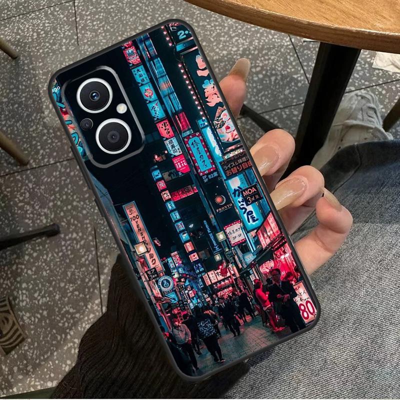 Japanese Night City Aesthetic For OPPO Reno 7 8 Lite 8T 14F 13F 11F 12F 10 11 12 13 14 Pro OPPO Find X9 X8 X5 X6 Pro Case