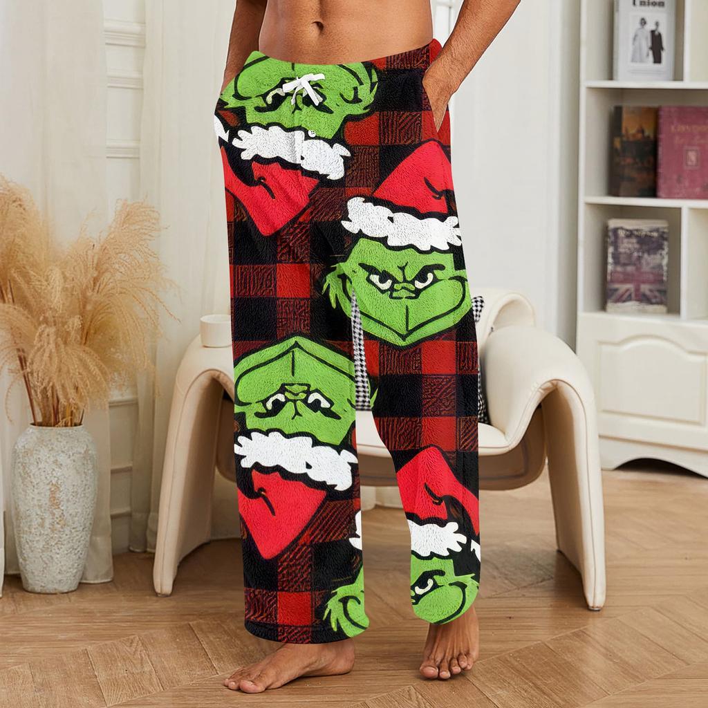 Men's Allover Printed Home Pants Sleeping Pajama Pants Long Pants Pajama Pants
