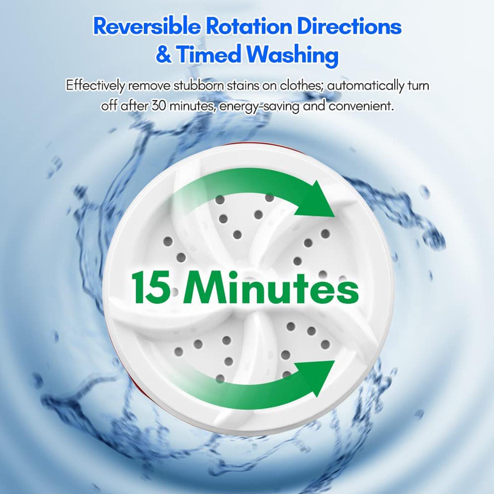 

Мини-стиральная машина, портативная USB-ультразвуковая турбинная стиральная машина, 30 минут, автоматическое отключение по времени для нижнего белья, носков, полотенец