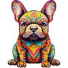 Wooden Puzzles for Adults and Kids, French Bulldog (M-180pcs) Wooden Jigsaw Puzzles, Unique Shaped Animal Wood Puzzles, Wooden Animal Puzzles