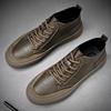 Fashion New Mens Casual Shoes Leather Sneakers Comfort Flat Shoes Male High Quality British Style Comfortable Outdoor Walking Sneakers