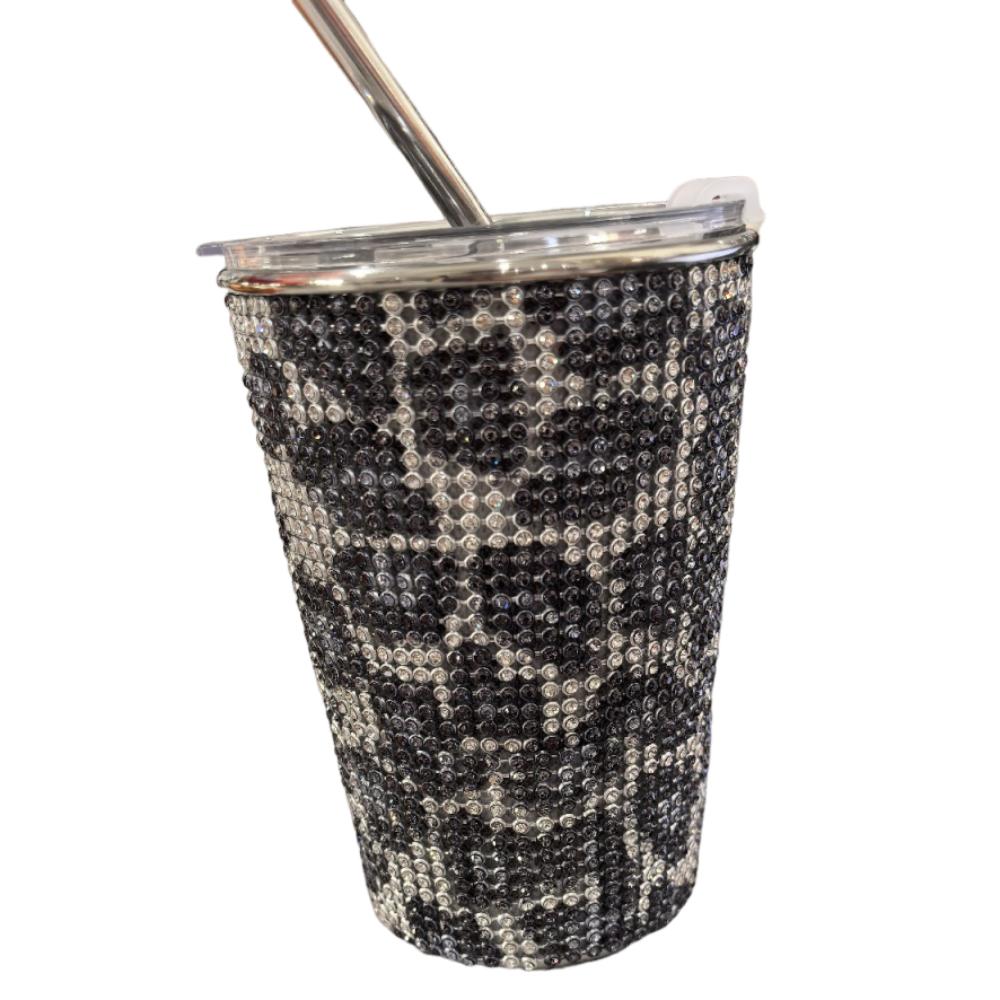 Bling Glitter Coffee Mug Sparkling Stainless Steel Water Bottle Rhinestone Water Cup  Office