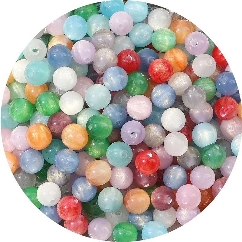 10-50Pcs Handmade Resin Beads Gold Foild Cat's Eye Beads for Necklace Bracelet Earring Jewelry Making Beads