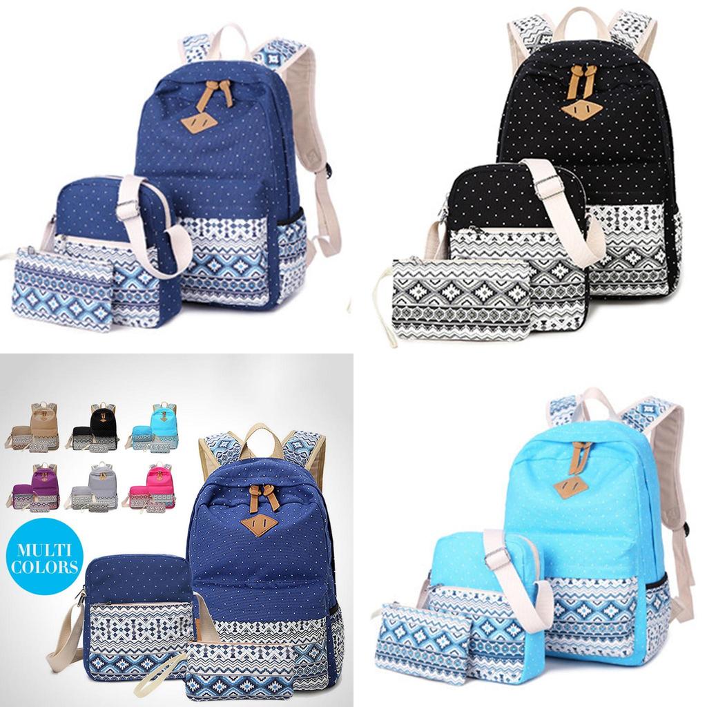 Stylish Premium Quality 3pcs/set Backpack Women Travel Bookbags School Bags For Teenage Girls