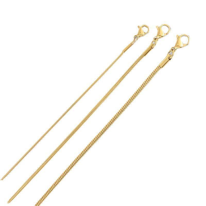 Guldpläterat armband med ormlänk i rostfritt stål för män och kvinnor - Japansk och koreansk stil, trendig och enkel design