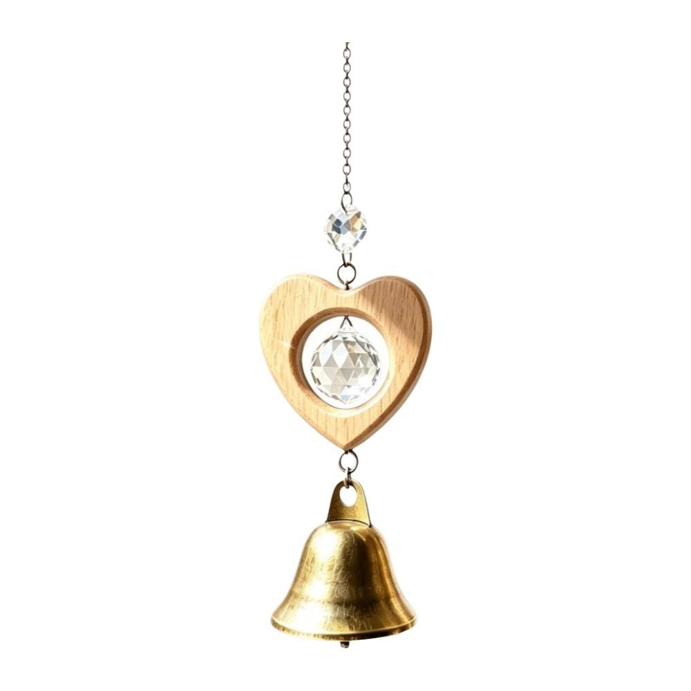 Crystal Prism Bird Wind Chimes Wooden Sun Catcher Vintage Crystal Pendant  Home