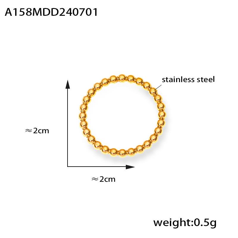 Elegant Minimalist Gold-Plated Titanium Steel Beaded Ring