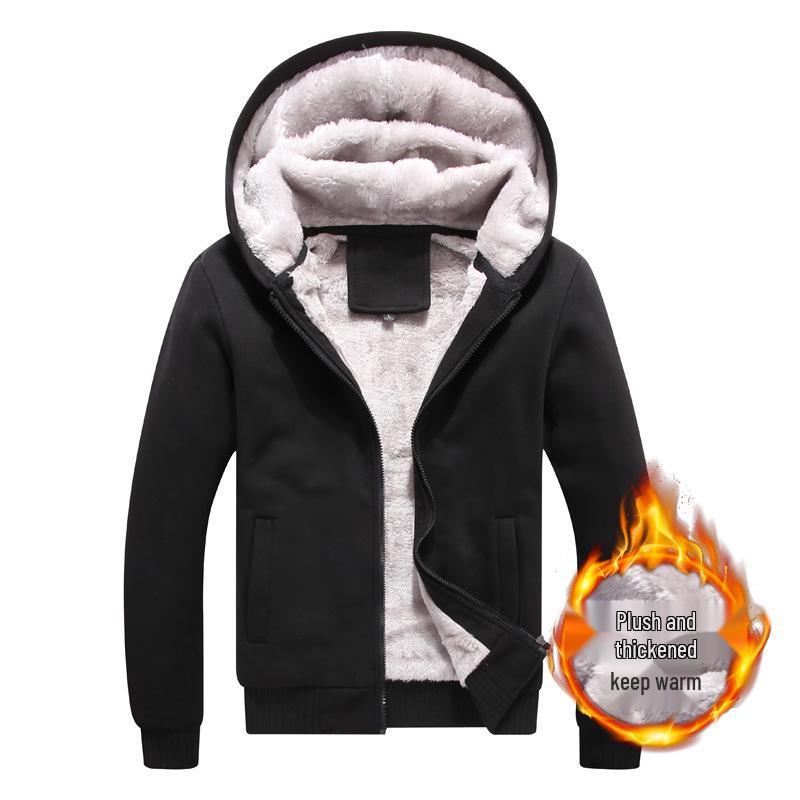 Men's Fashionable Hooded Cardigan: Thickened Winter Sports Hoodie with Fleece Lining