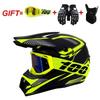 Full Face Motorcycle Helmet With Included Goggles Cover Gloves - All Season ABS Safety Gear Off-Road MTB ATV Riding