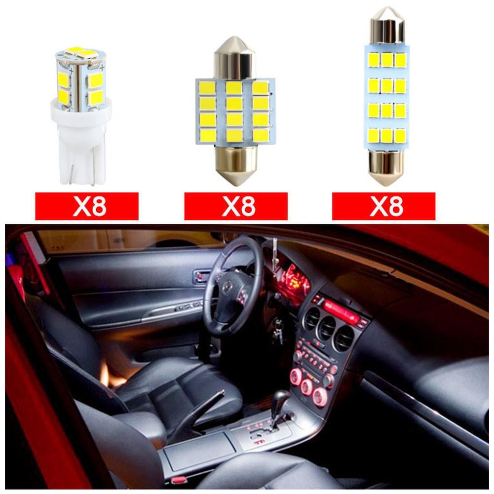 Car Interior Lighting Kit 24PCS T10 LED Set for Dome Map License Plate Door and Trunk Lights with Wide Application Range
