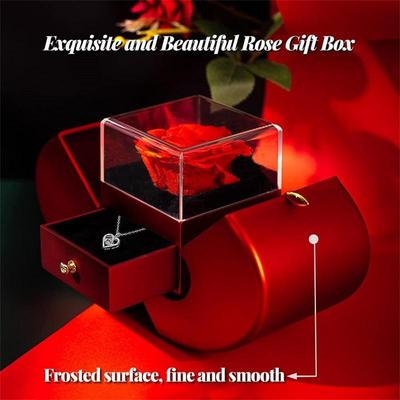 Eternal Flower Apples Jewelry Box Christmas Gift Box Rose Flower Birthday Party Valentine's Day Gift Forever Love Jewelry Box