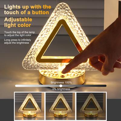 Crystal Table Lamp Bedside Lamp Rechargeable Eye Care Night Lamp Romantic Gift Ambient Lights