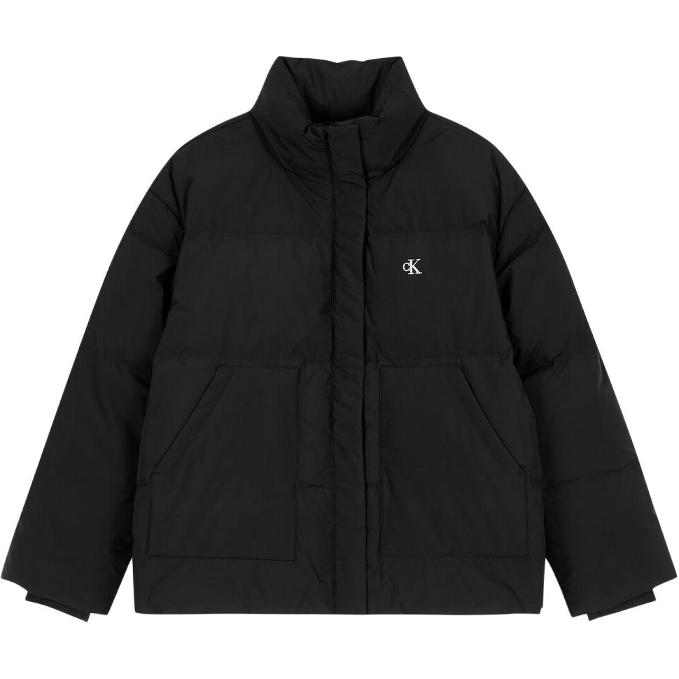 

Calvin Klein Minimalist Comfortable Versatile Short Stand Collar Korean Style Down Jacket Women Jacket Black J224676BEH XS