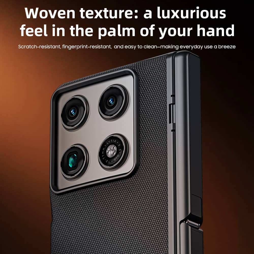 WEFOR Custodia per Motorola Razr Fold, Cover Sottile Antiurto con Protezione Cerniera, Cavalletto Nascosto, Pellicola Protettiva Integrata