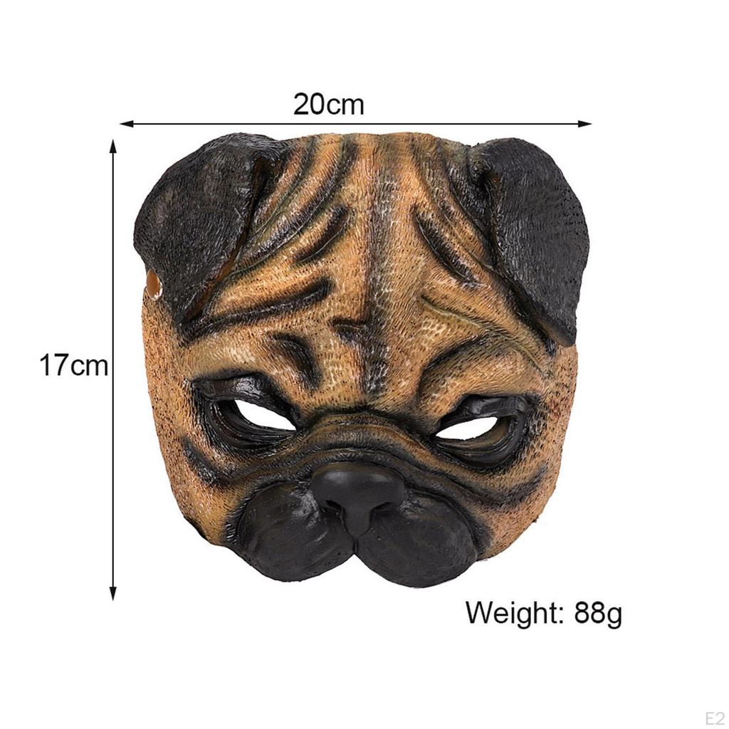 Mops Maske Puggle Cosplay Gesicht Kostüm Zubehör Halloween Maskerade für