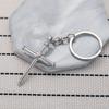 Nail Cross Stainless Steel Keychain Punk Personality Design Fashion Metal Pendant Practical Student Bag Gift
