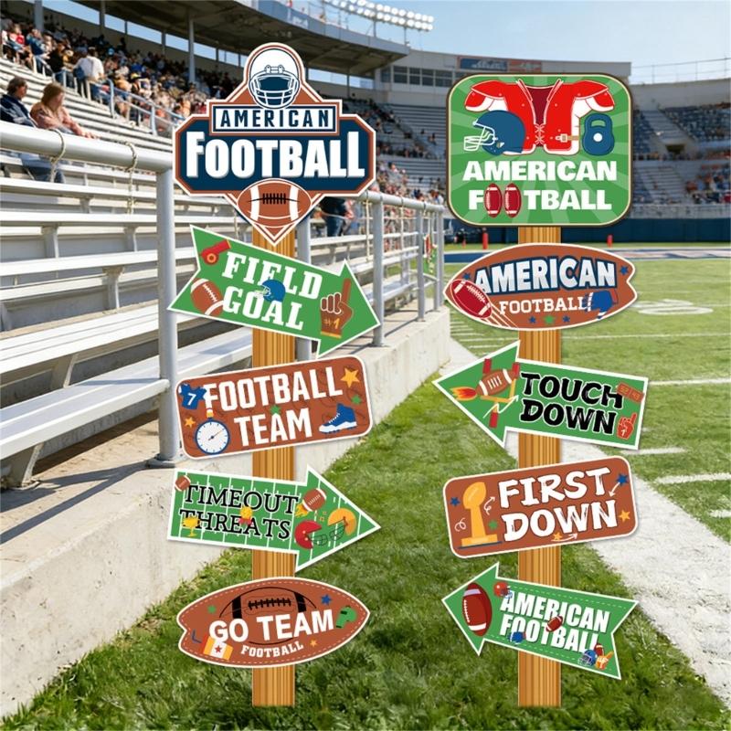 Sport Themed Directional Sign For Football Parties Durable Recyclable Paper Football Party Accessories Direction Boards