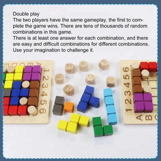 1 Set Jigsaw Board Toys Filled with 3D Colorful Building Blocks Intellectual Game Thinking Exercise Assembly Toy Wooden Puzzle Board