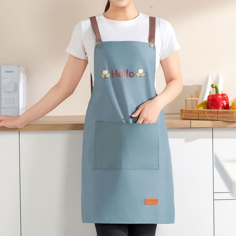 Waterproof Oilproof Kitchen Apron With Convenient Pocket, Chef Cooking Work Apron for Men Women, Barista Manicurist Waiter Uniform