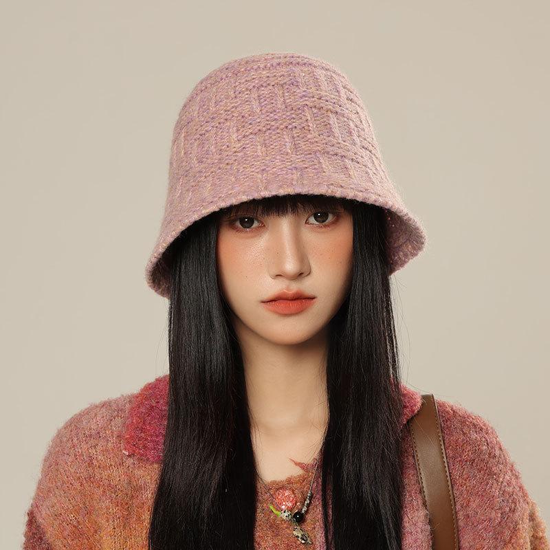 Fisherman Cap Warm Sun Bonnet Beanie For Outdoor Foldable New Casual Autumn Winter Women'S Knitted Bucket Hat