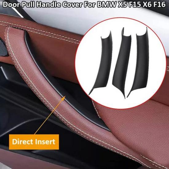 3Pcs For 2014-2018 BMW X5 X6 F15 F16 Interior Door Handle Cover Black