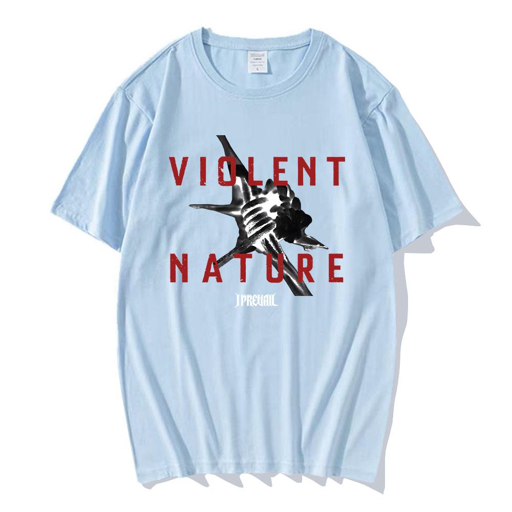VIOLENT NATURE ALBUM COVER T-SHIRT Rockband I Prevail Punk T-Shirt Kurzarm Baumwolle Lockeres T-Shirt Grafik-Kleidung Tees
