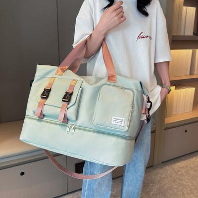 Women's Dry and Wet Separation Sports Gym Bag with Shoes Silo Large Capacity Travel Bag with Travel Bag Can Be Used for Pulling Rod