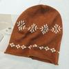 Knitted Beanie Hat For Women With Floral Pattern And Cold Weather Warmth Perfect For Autumn And Winter