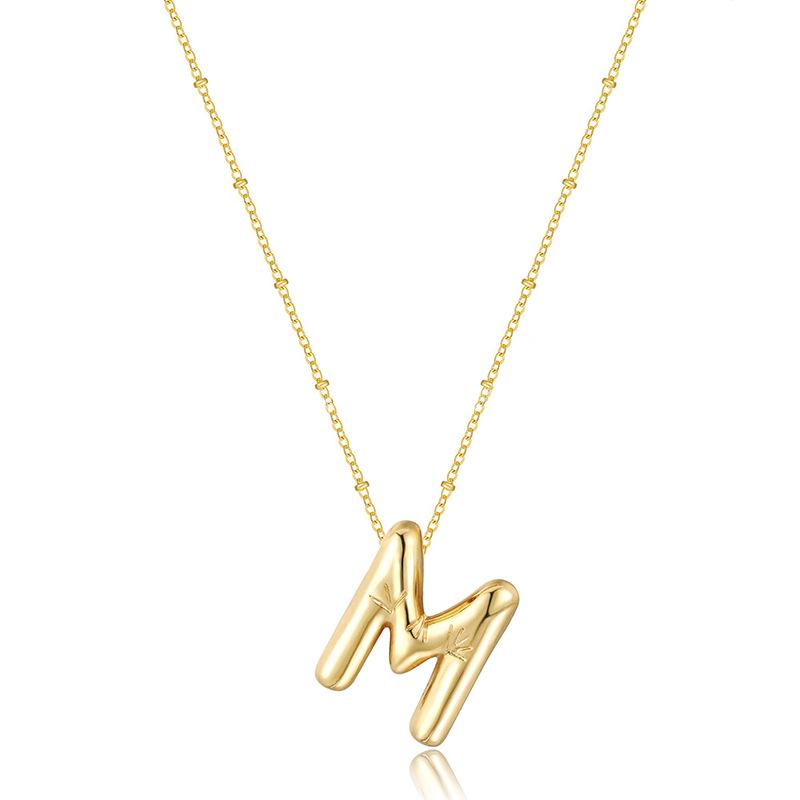 Glossy Titanium Steel Alphabet Necklace for Women - Non-fading, High-grade Letter Pendant On Clavicle Chain