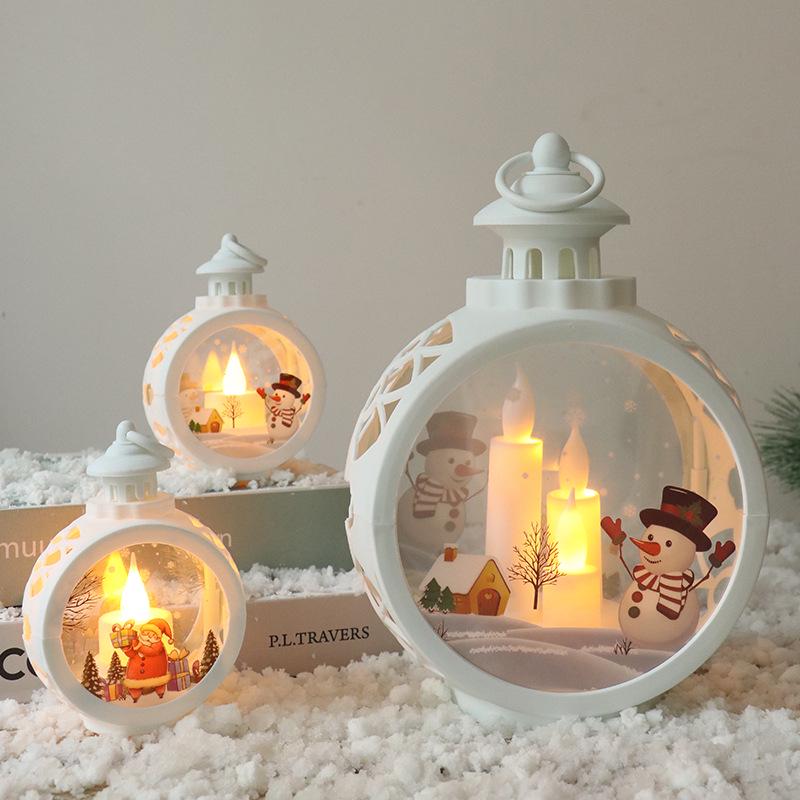 Vintage Weihnachts Nachtlicht Ornamente – Festliche Leuchtende Fensterdekoration & Schreibtischdekoration