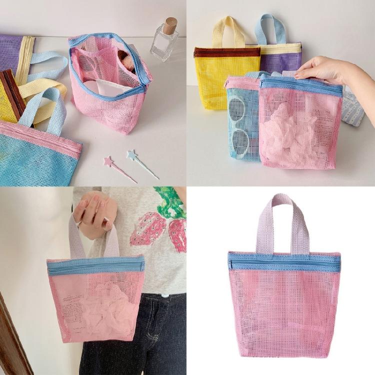 Mesh Shower Caddy Bag Portable Hanging Toiletry Bag with Zipper Toiletry Bag Beach Bag for Travel,Gym,Camping Swimming