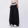 Lace Splicing Jazz Dancing Fart Curtain Pants Niche Loose and Thin Black Sports Casual Wide-leg Pants Black Wide-leg Pants