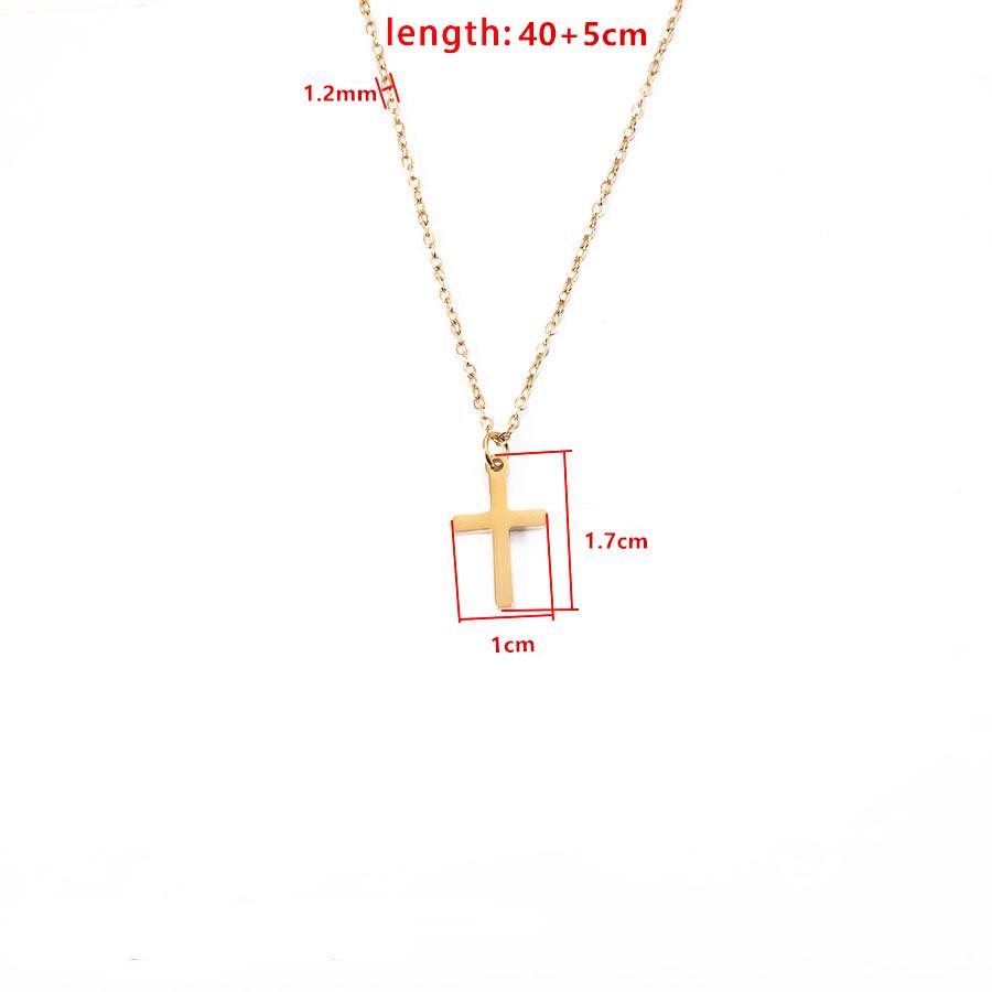 18K Gold Cross Pendant Necklace for Women - Clavicle Chain with Colorfast Titanium Steel
