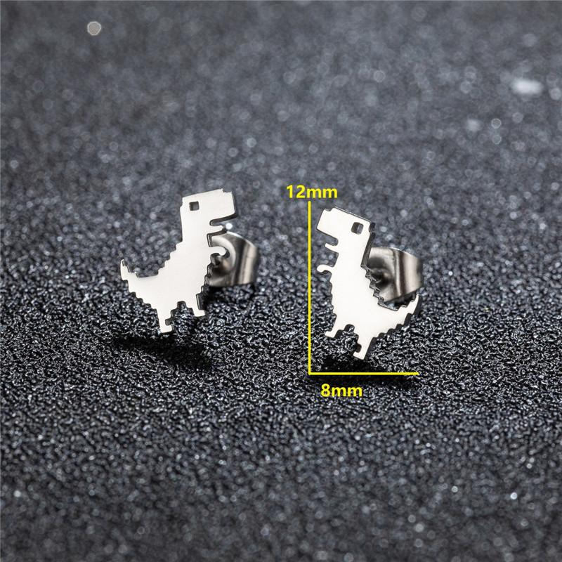 Mini 925 Sterling Copper Stud Earrings for Girls Cartoon Animal Ear Studs Fashion Dinosaur Butterfly Bat Ear Piercing Zircon