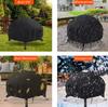 Waterproof Patio Fire Pit Cover Black UV Protector Grill BBQ Shelter Outdoor Garden Yard Round BBQ Cover Canopy Furniture Covers