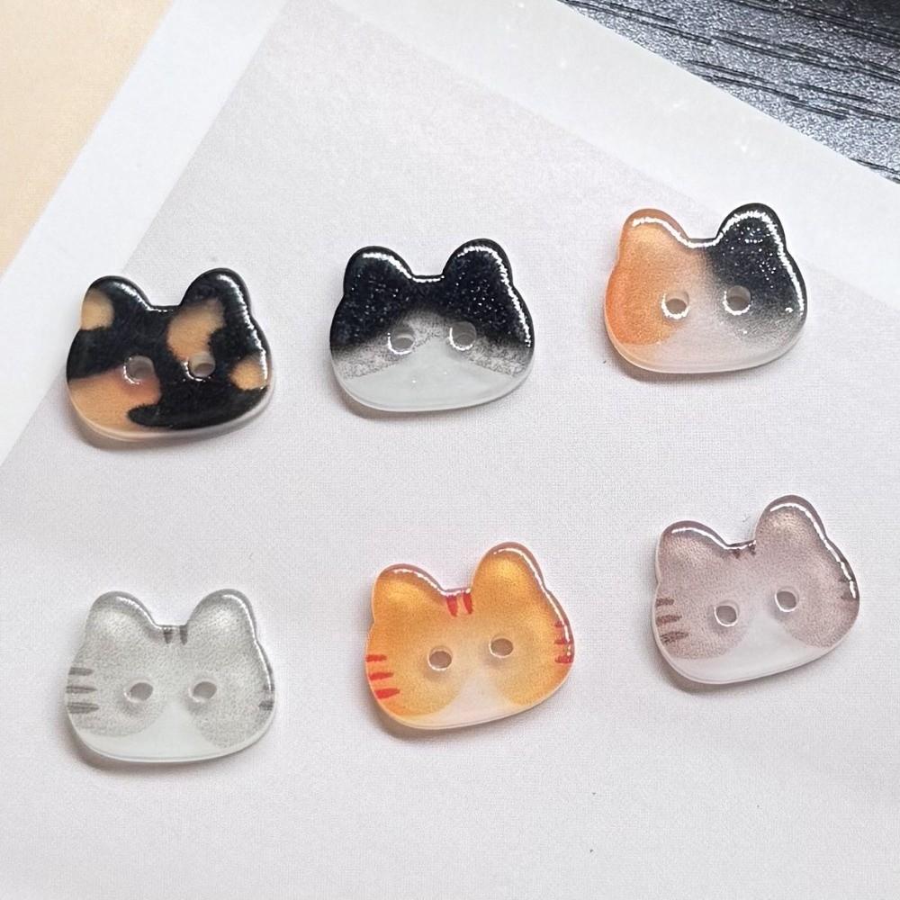 30pcs 12mm Kitty Buttons Cute Ginger Cat Buttons Grey Cat Calico Cat Buttons Cardigan Sweater