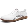 Leather Casual Shoes for Men Breathable White Sneakers Fashion Driving Walking Tennis Shoes for Male Business Office Flats Shoes