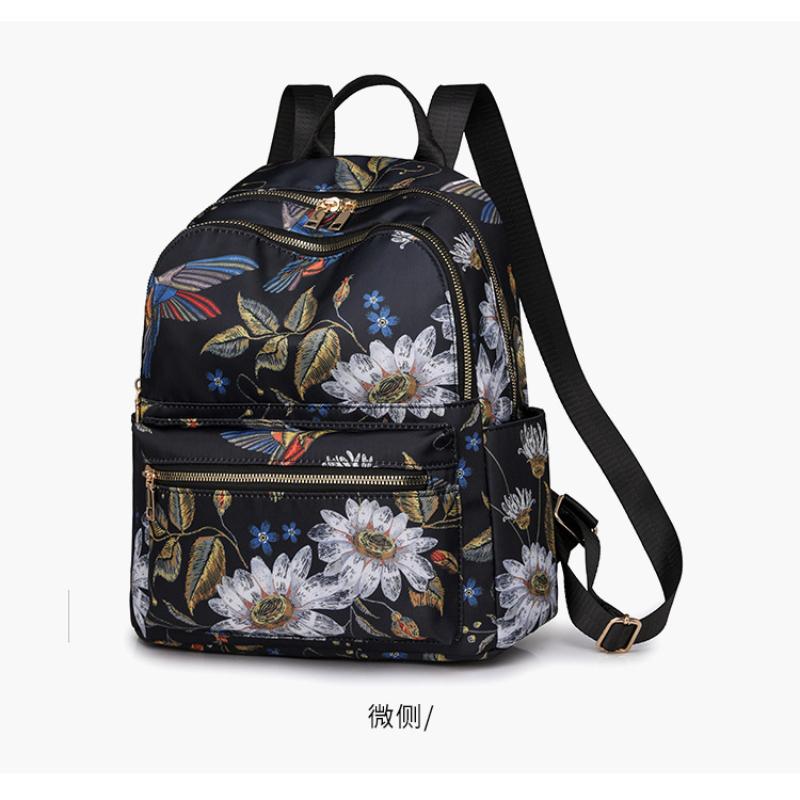 Fashion Sweet Cherry Butterfly Backpack Soft Nylon Fabric Women's Shoulder Bag Cute Versatile Teenager Girl School Bag Leisure Outdoor Travel Rucksack