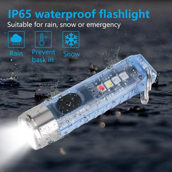Mini Flashlights Super Bright Waterproof PC Impact Resistant Key Ring Flashlights for Outdoor