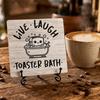 Rustic Wooden Coffee Time Sign with Metal Stand Farmhouse Style Tabletop Decorative Plaque for Kitchen Bathroom Home Decor